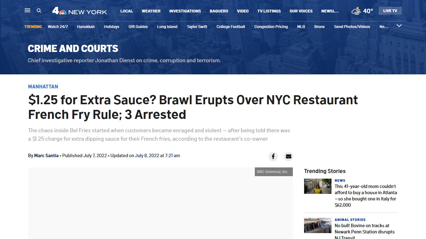 Fries Attack NYC: Lower East Side Restaurant Fight Caught on Video ...