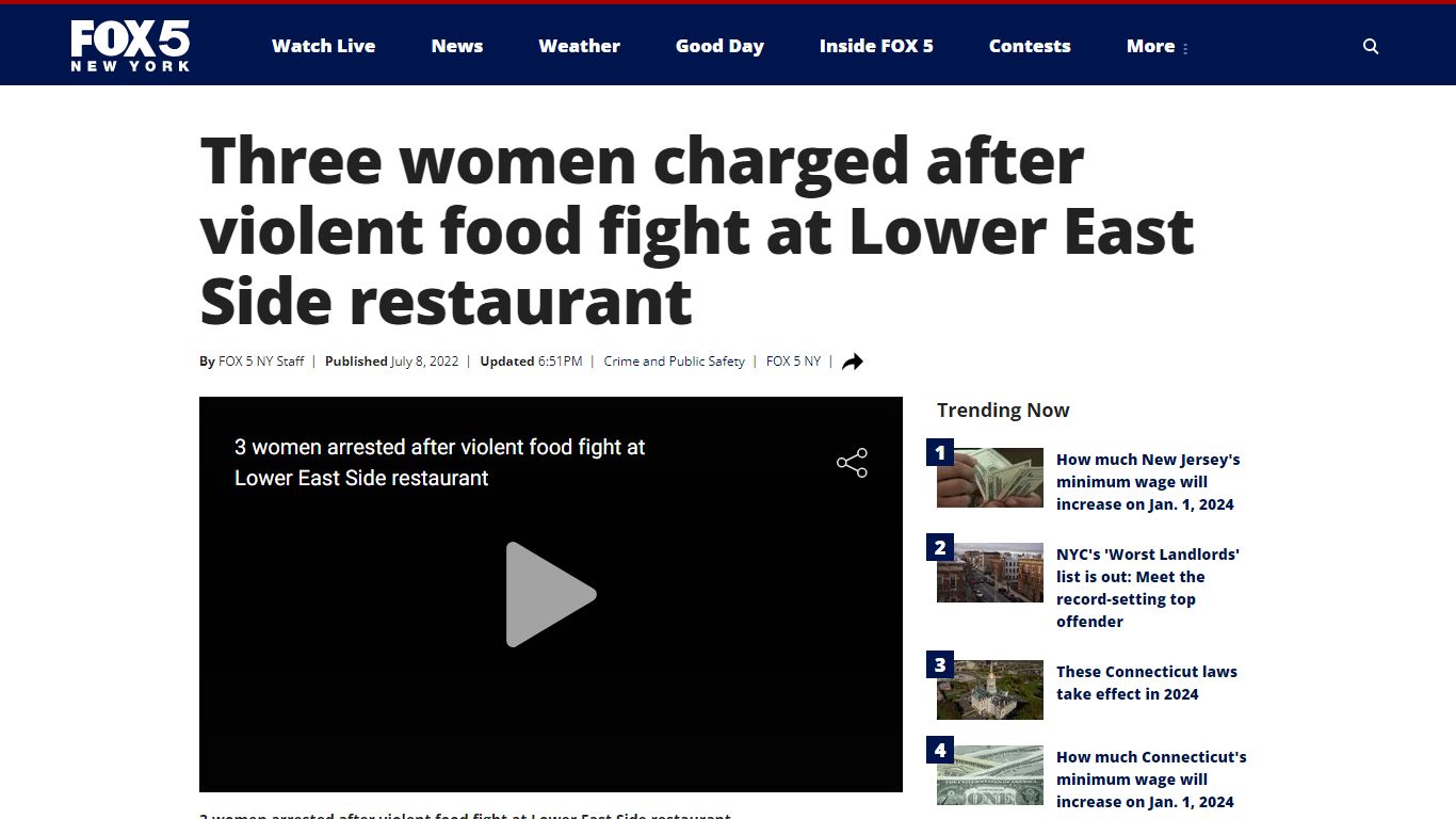 Three women charged after violent food fight at Lower ... - FOX 5 New York