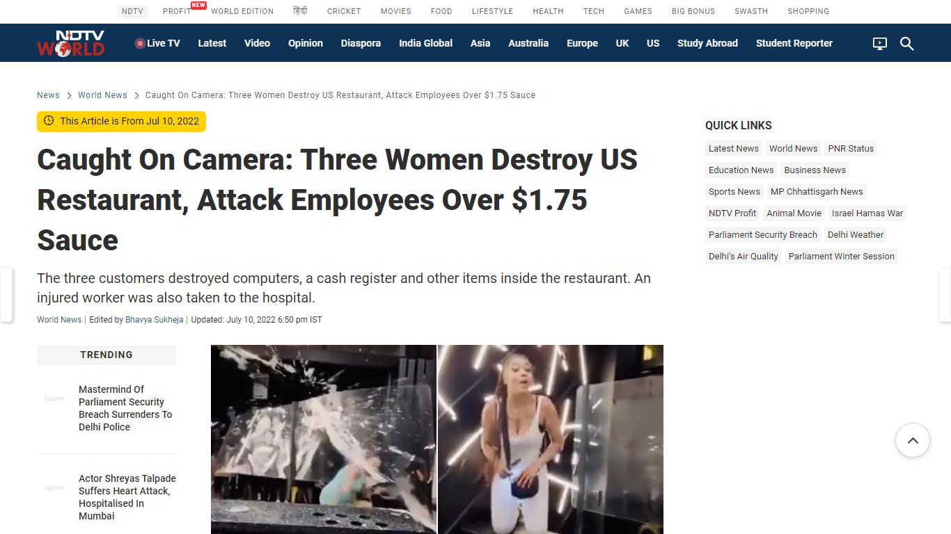 Caught On Camera: Three Women Destroy US Restaurant, Attack Employees ...